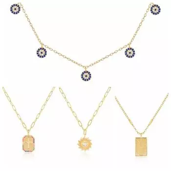 Ожерелье из стерлингового серебра 925 пробы для женщин, цветное ожерелье с крестиком, подвески, цепочки, ювелирные украшения, колье, бижутерия для женщин