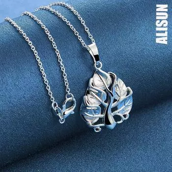 Ожерелье из стерлингового серебра 925 пробы в виде дерева, модные свадебные украшения O-45CM