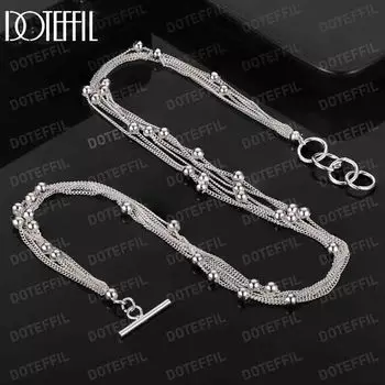 Ожерелье из стерлингового серебра 925 пробы с маленькими бусинами и виноградом, модные свадебные украшения 45CM