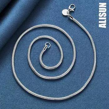 Ожерелье из стерлингового серебра 925 пробы с цепочкой-змейкой, модные свадебные украшения 40CM