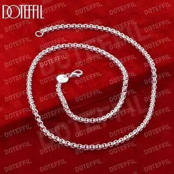 Ожерелье из стерлингового серебра 925 пробы с косточкой змеи, 4 мм, модные свадебные украшения 45CM