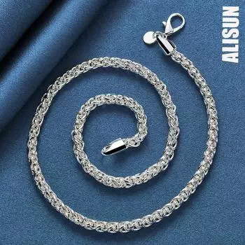 Ожерелье из стерлингового серебра 925 пробы 8 мм, модные свадебные украшения 45CM