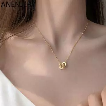 Ожерелье из стерлингового серебра 925 пробы с неправильным кругом для женщин, геометрическое ожерелье ручной работы на ключицу, ювелирные изделия S -N203