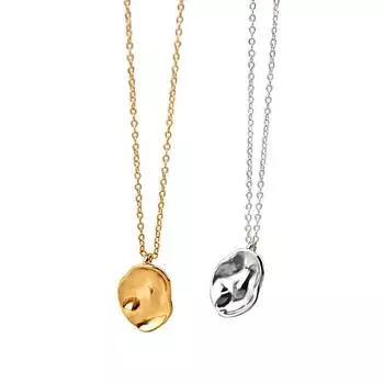 Ожерелье из стерлингового серебра 925 пробы с нерегулярной круглой монетой для женщин, ожерелья с цепочкой, ювелирные изделия, новые