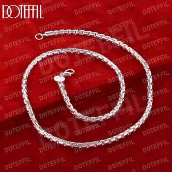 Ожерелье из стерлингового серебра 925 пробы с шарнирной цепочкой 4 мм длиной 18 дюймов, модные свадебные украшения 45CM