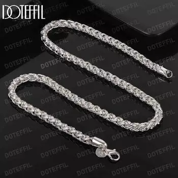 Ожерелье из стерлингового серебра 925 пробы 8 мм, модные свадебные украшения 45CM