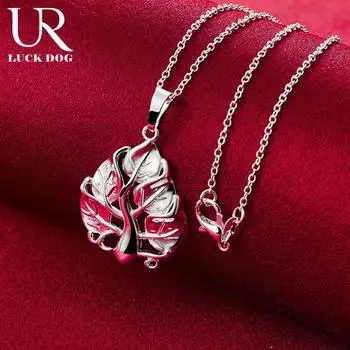 Ожерелье из стерлингового серебра 925 пробы в виде дерева, модные свадебные украшения O-45CM