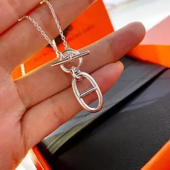 Ожерелье из стерлингового серебра 925 пробы, индивидуальная версия ожерелья «Пиг Нос» от Ma am Simplicity Chain