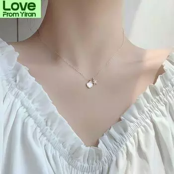 Ожерелье из стерлингового серебра 925 пробы с морской звездой и цирконием, цепочка на ключицу для женщин, летнее украшение, воротник со звездой S -N671