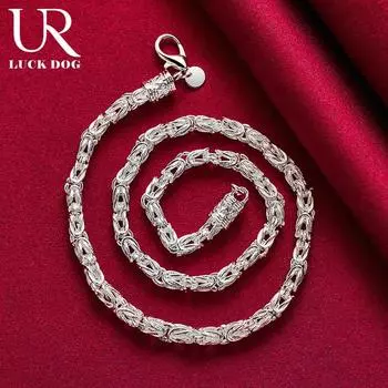 Ожерелье из стерлингового серебра 925 пробы с цепочкой-краном, модные свадебные украшения 50CM