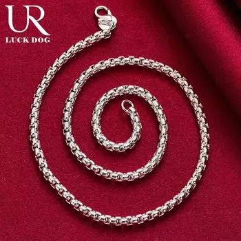 Ожерелье из стерлингового серебра 925 пробы с косточкой змеи, 4 мм, модные свадебные украшения 45CM