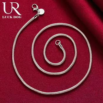 Ожерелье из стерлингового серебра 925 пробы с цепочкой-змейкой, модные свадебные украшения 40CM
