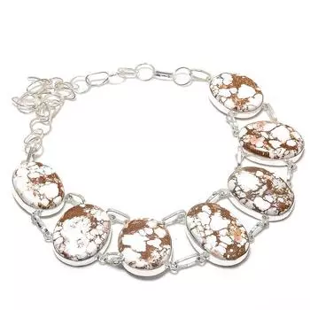 Ожерелье из стерлингового серебра 925 пробы с натуральным диким конем, 18 дюймов, t2L69