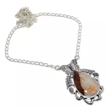 Ожерелье из стерлингового серебра 925 пробы с натуральным камнем-хризопразом, 18 дюймов, i8Z79