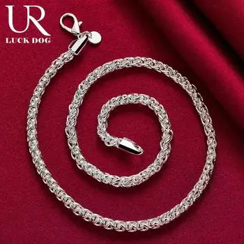 Ожерелье из стерлингового серебра 925 пробы 8 мм, модные свадебные украшения 45CM