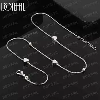 Ожерелье из стерлингового серебра 925 пробы в форме сердца в виде змеиной цепи, модные свадебные украшения 45CM