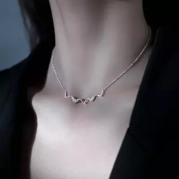 Ожерелье из стерлингового серебра 925 пробы с кристаллами и простой геометрической V-образной формой для женщин, элегантные ювелирные изделия для невесты Dz064