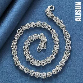 Ожерелье из стерлингового серебра 925 пробы с драконьей костью, модные свадебные украшения 45CM