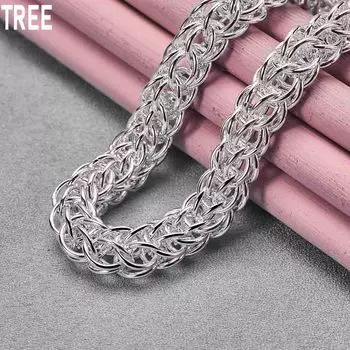 Ожерелье из стерлингового серебра 925 пробы с несколькими кольцами, модные свадебные украшения 45CM