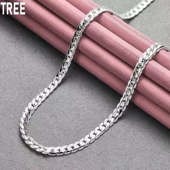 Ожерелье из стерлингового серебра 925 пробы с боковой цепочкой, свадебные украшения 40CM