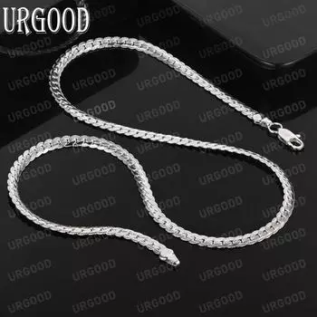 Ожерелье из стерлингового серебра 925 пробы с боковой цепочкой, свадебные украшения 40CM