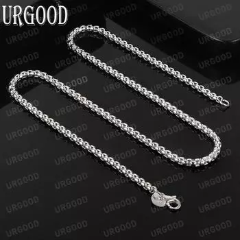 Ожерелье из стерлингового серебра 925 пробы с косточкой змеи, 4 мм, модные свадебные украшения 45CM