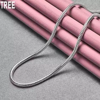 Ожерелье из стерлингового серебра 925 пробы с цепочкой-змейкой, модные свадебные украшения 40CM