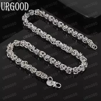 Ожерелье из стерлингового серебра 925 пробы с драконьей костью, модные свадебные украшения 45CM