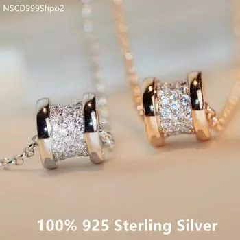 Ожерелье из стерлингового серебра 925 пробы Bv из розового золота с полной дрелью, маленькая красивая талия, керамические украшения, мужские и женские парные ожерелья