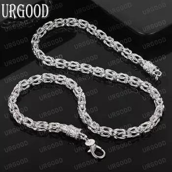 Ожерелье из стерлингового серебра 925 пробы с цепочкой-краном, модные свадебные украшения 45CM