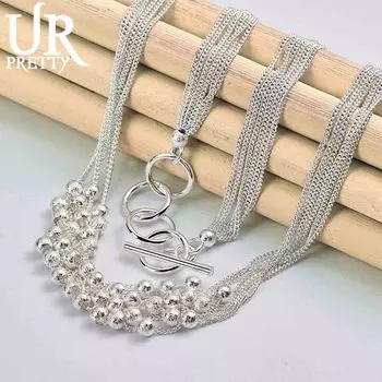 Ожерелье из стерлингового серебра 925 пробы с виноградной бусой, модные свадебные украшения 45CM