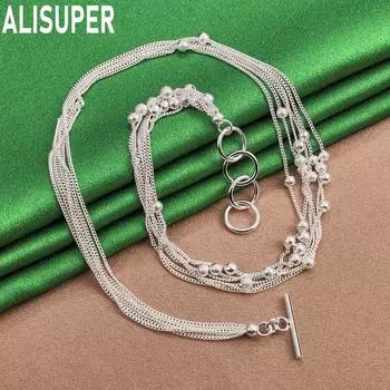 Ожерелье из стерлингового серебра 925 пробы с виноградной бусой, модные свадебные украшения 45CM