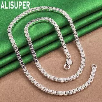 Ожерелье из стерлингового серебра 925 пробы с круглой цепочкой 4 мм, модные свадебные украшения 45CM