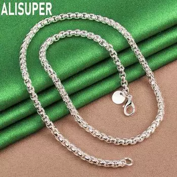 Ожерелье из стерлингового серебра 925 пробы с косточкой змеи, 4 мм, модные свадебные украшения 45CM