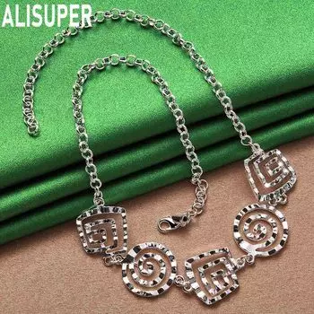 Ожерелье из стерлингового серебра 925 пробы с нитями, модные свадебные украшения 45CM