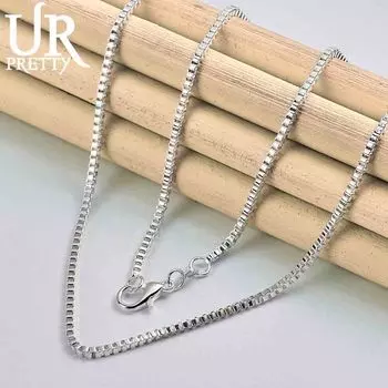 Ожерелье из стерлингового серебра 925 пробы с цепочкой 1,5 мм, модные свадебные украшения 45CM