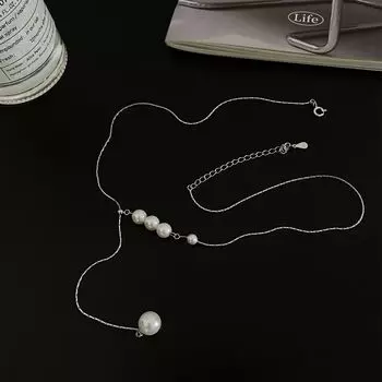 Ожерелье из стерлингового серебра 925 пробы с жемчугом, женское, изысканное, индивидуальное, нишевое, с цепочкой на ключицу, премиум-цепочка на шею, новое 925 silver