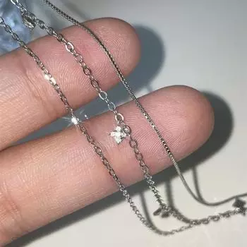 Ожерелье из стерлингового серебра 925 пробы со звездой и цирконием, женская многослойная многослойная конструкция, холодная цепочка на ключицу, новая модель 925 silver