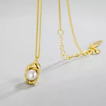 Ожерелье из стерлингового серебра 925 пробы Doudou Light, роскошный нишевый дизайн, нерегулярное ожерелье из натурального пресноводного жемчуга, цепочка на ключицу