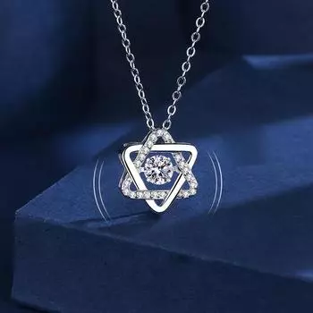 Ожерелье из стерлингового серебра 999 пробы с гексаграммой, легкие роскошные нишевые ювелирные изделия, индивидуальное ожерелье в стиле Ins, умное ожерелье с подвеской