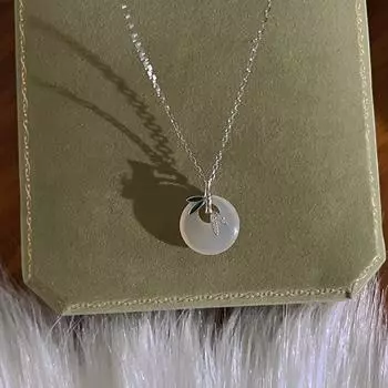 Ожерелье из стерлингового серебра 999 пробы с пряжкой из нефрита, простое, новое, темпераментное, холодный, античный, бамбуковый кулон, цепочка на ключицу 999 Silver