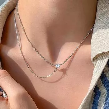 Ожерелье из стерлингового серебра S925, цепочка на ключицу, шею, темперамент, умное короткое ожерелье с бриллиантовой цепочкой с вспышкой