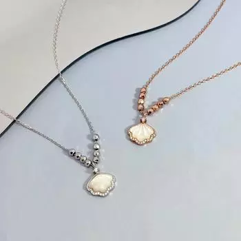 Ожерелье из стерлингового серебра S925 для девочек, подвеска в форме ракушки с любовью, цепочка на ключицу с высоким уровнем чувствительности