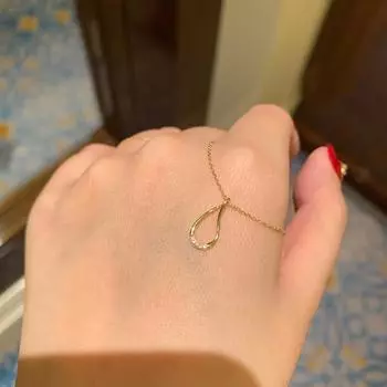 Ожерелье из стерлингового серебра S925, изысканное, простое, универсальное, нишевое, полое, с подвеской в виде капель воды, съемная цепочка для ключицы 925