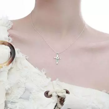 Ожерелье из стерлингового серебра S925, красочное ожерелье с бриллиантовым крестом, модный темперамент, крутой и модный дизайн, цепочка на ключицу
