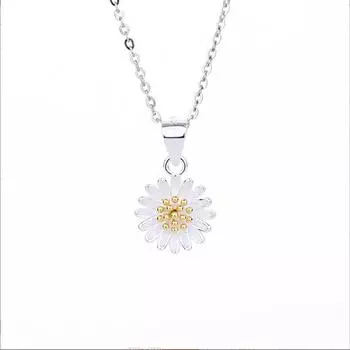 Ожерелье из стерлингового серебра S925, модное корейское студенческое ожерелье из стерлингового серебра с хризантемой 925