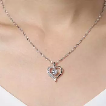 Ожерелье из стерлингового серебра S925 пробы, простая женская цепочка на ключицу, подвеска в форме сердца с цирконием, серебряные украшения в японском и корейском стиле 925 белый