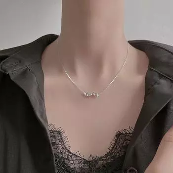 Ожерелье из стерлингового серебра S925 с бриллиантами и цирконием, короткое сердечное ожерелье в корейском стиле в форме сердца, подарок на ключицу