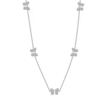 Ожерелье из стерлингового серебра S925 с бабочкой для женщин, простая не выцветающая цепочка на ключицу, серебряные украшения