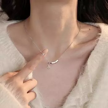 Ожерелье из стерлингового серебра S925 с кисточкой, сломанное серебряное ожерелье, женская высококачественная цепочка для свитера, цепочка с бриллиантами, кубик Рубика, цепочка на ключицу, кулон в стиле INS silver